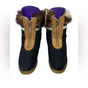 Tecnica Snow Boots Women's Size 40 9.5 Made In Italy Navy Blue